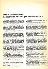 La superación del "98" por Antonio Machado / Manuel Tuñón de Lara  | Biblioteca Virtual Miguel de Cervantes