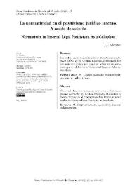 La normatividad en el positivismo jurídico interno. A modo de colofón / J. J. Moreso | Biblioteca Virtual Miguel de Cervantes