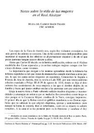 Notas sobre la vida de las mujeres en el Real Alcázar / María del Carmen Simón Palmer | Biblioteca Virtual Miguel de Cervantes