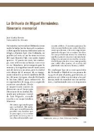 La Orihuela de Miguel Hernández: itinerario memorial / José Carlos Rovira | Biblioteca Virtual Miguel de Cervantes