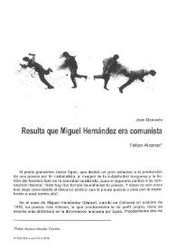 Resulta que Miguel Hernández era comunista | Biblioteca Virtual Miguel de Cervantes