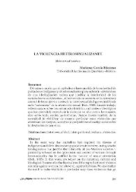 La violencia heterosexualizante  / Maricruz García Bárcenas | Biblioteca Virtual Miguel de Cervantes
