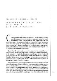 Iconismo e imagen del mar en la poesía de Miguel Hernández / Francisco J. Lobera Serrano | Biblioteca Virtual Miguel de Cervantes