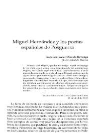 Miguel Hernández y los poetas españoles de Posguerra / Francisco Javier Díez de Revenga | Biblioteca Virtual Miguel de Cervantes