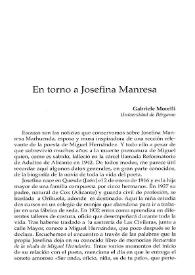 En torno a Josefina Manresa / Gabriele Morelli | Biblioteca Virtual Miguel de Cervantes