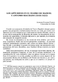 Los apócrifos en el teatro de Manuel y Antonio Machado (1926-1932) / Alberto Romero Ferrer | Biblioteca Virtual Miguel de Cervantes
