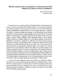 Miguel Hernández y el debate cultural de los años treinta (el poeta ante el "Guernica") / Juan Cano Ballesta | Biblioteca Virtual Miguel de Cervantes