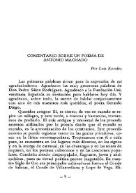 Comentario sobre un poema de Antonio Machado / Por Luis Rosales | Biblioteca Virtual Miguel de Cervantes