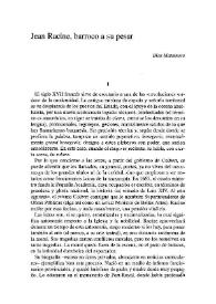 Jean Racine, barroco a su pesar / Blas Matamoro | Biblioteca Virtual Miguel de Cervantes