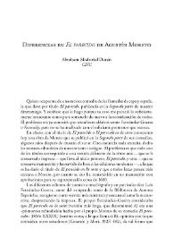 Diferencias en "El parecido" de Agustín Moreto / Abraham Madroñal Durán | Biblioteca Virtual Miguel de Cervantes