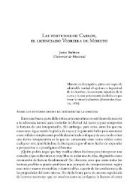 Las fortunas de Carlos, el licenciado Vidriera de Moreto / Javier Rubiera | Biblioteca Virtual Miguel de Cervantes