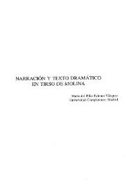 Narración y texto dramático en Tirso de Molina / María del Pilar Palomo Vázquez | Biblioteca Virtual Miguel de Cervantes