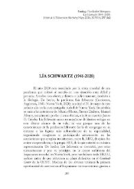 Lía Schwartz (1941-2020) [necrológica] / Santiago Fernández Mosquera  | Biblioteca Virtual Miguel de Cervantes