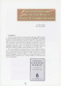 Procés d'empatia amb Ausiàs March i Enric Navarro Borràs / Lluís Alpera | Biblioteca Virtual Miguel de Cervantes