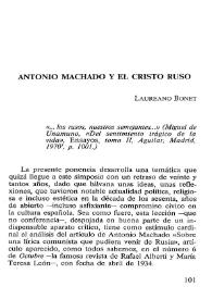 Antonio Machado y el Cristo ruso / Laureano Bonet | Biblioteca Virtual Miguel de Cervantes