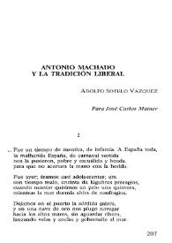 Antonio Machado y la tradición liberal / Adolfo Sotelo Vázquez | Biblioteca Virtual Miguel de Cervantes