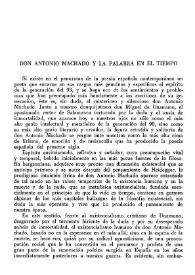 Don Antonio Machado y la palabra en el tiempo / Antonio Vilanova | Biblioteca Virtual Miguel de Cervantes
