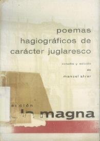 Poemas hagiográficos de carácter juglaresco / Estudio y edición de Manuel Alvar | Biblioteca Virtual Miguel de Cervantes