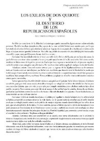 Los exilios de don Quijote y el destierro de los republicanos españoles  / Julio Fernández-Sanguino Fernández | Biblioteca Virtual Miguel de Cervantes