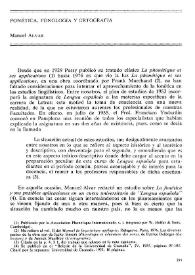 Fonética, fonología y ortografía / Manuel Alvar | Biblioteca Virtual Miguel de Cervantes