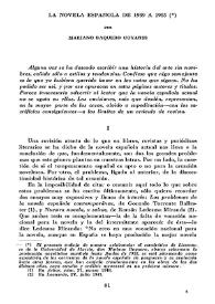 La novela española de 1939 a 1953 / Mariano Baquero Goyanes | Biblioteca Virtual Miguel de Cervantes
