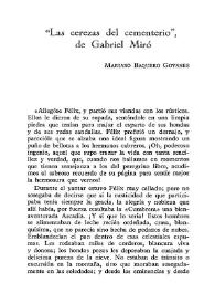"Las cerezas del cementerio" de Gabriel Miró  / Mariano Baquero Goyanes | Biblioteca Virtual Miguel de Cervantes