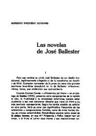 Las novelas de José Ballester / Mariano Baquero Goyanes | Biblioteca Virtual Miguel de Cervantes