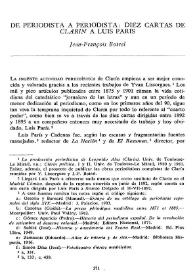 De periodista a periodista: diez cartas de "Clarín" a Luis París / Jean-François Botrel | Biblioteca Virtual Miguel de Cervantes