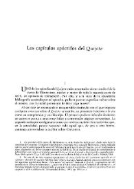 Los capítulos apócrifos del Quijote  / Mariano Baquero Goyanes | Biblioteca Virtual Miguel de Cervantes