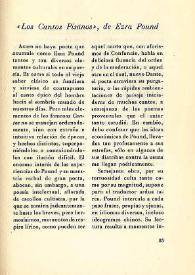 "Los Cantos Pisanos", de Ezra Pound  / L. de L. | Biblioteca Virtual Miguel de Cervantes