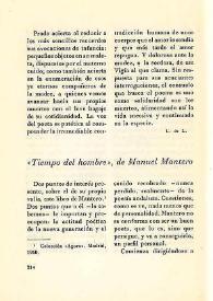 "Tiempo del hombre", de Manuel Mantero  / L. de L. | Biblioteca Virtual Miguel de Cervantes