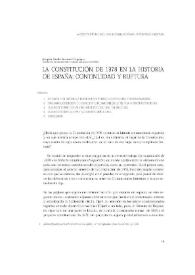 La Constitución de 1978 en la historia de España: continuidad y ruptura  / Joaquín Varela Suanzes-Carpegna | Biblioteca Virtual Miguel de Cervantes