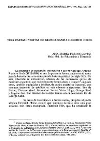 Tres cartas inéditas de George Sand a Heinrich Heine / Ana María Freire López | Biblioteca Virtual Miguel de Cervantes