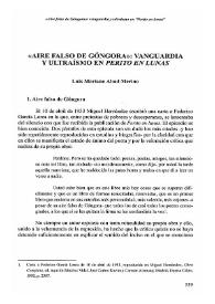 "Aire falso de Góngora": vanguardia y ultraísmo en "Perito en lunas" / Luis Mariano Abad Merino | Biblioteca Virtual Miguel de Cervantes