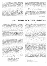 Més informació sobre Com entenia la crítica Maragall / Josep M. Capdevila