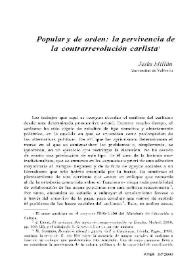 Popular y de orden: la pervivencia de la contrarrevolución carlista / Jesús Millán | Biblioteca Virtual Miguel de Cervantes
