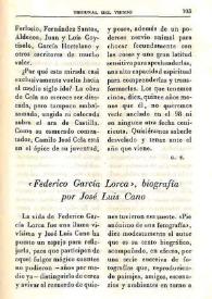 "Federico García Lorca", biografía por José Luis Cano / L. de L.  | Biblioteca Virtual Miguel de Cervantes