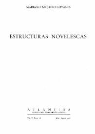 Estructuras novelescas / Mariano Baquero Goyanes | Biblioteca Virtual Miguel de Cervantes