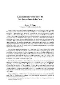 Los sermones escondidos de Sor Juana Inés de la Cruz / Grady C. Wray | Biblioteca Virtual Miguel de Cervantes