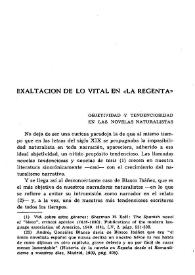 Exaltación de lo vital en "La Regenta" | Biblioteca Virtual Miguel de Cervantes