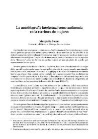 La autobiografía intelectual como antinomia en la escritura de mujeres  / Margarita Saona      | Biblioteca Virtual Miguel de Cervantes