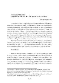 Francisca Pizarro. La primera viajera de la elite incaica a España / Sara Beatriz Guardia | Biblioteca Virtual Miguel de Cervantes