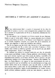 Retórica y ritmo en Azorín y Baroja / Mariano Baquero Goyanes | Biblioteca Virtual Miguel de Cervantes