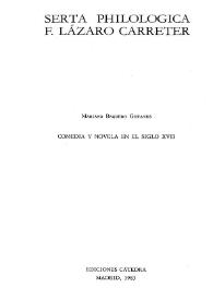 Comedia y novela en el siglo XVII / Mariano Baquero Goyanes | Biblioteca Virtual Miguel de Cervantes