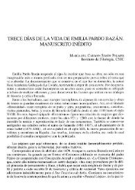 Trece días de la vida de Emilia Pardo Bazán / María del Carmen Simón Palmer | Biblioteca Virtual Miguel de Cervantes