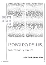 Semblanza: Leopoldo de Luis, con razón y sin ira / José Gerardo Manrique de Lara | Biblioteca Virtual Miguel de Cervantes
