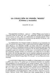 La colección de poesía "Norte" (Crónica y recuerdo)  / Leopoldo de Luis | Biblioteca Virtual Miguel de Cervantes