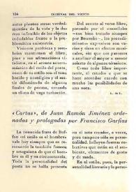 "Cartas", de Juan Ramón Jiménez ordenadas y prologadas por Francisco Garfias / L. de L. | Biblioteca Virtual Miguel de Cervantes