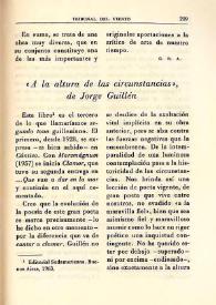 "A la altura de las circunstancias", de Jorge Guillén / L. de L. | Biblioteca Virtual Miguel de Cervantes