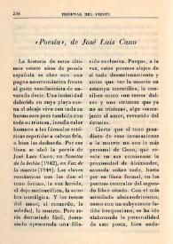 "Poesía", de José Luis Cano / L. de L. | Biblioteca Virtual Miguel de Cervantes